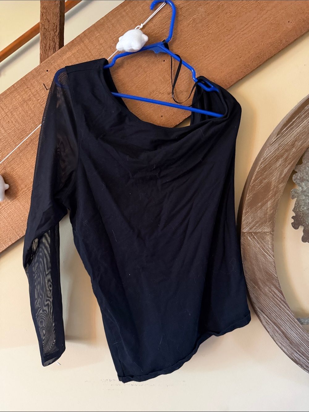 torrid Black Long Sleeve Top with Sheer Sleeve